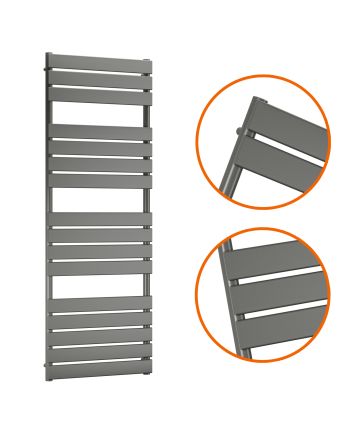 1600 x 600mm Anthracite Heated Towel Rail, Bathroom Radiator