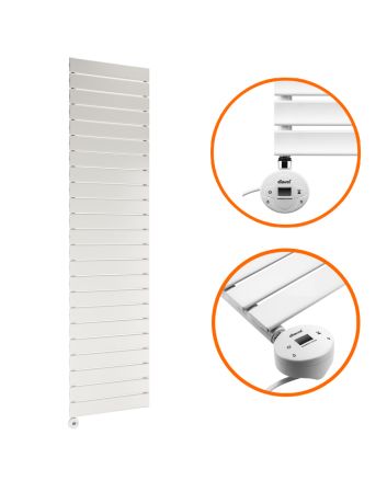 1610 x 400mm Electric White Single Flat Panel Vertical Radiator