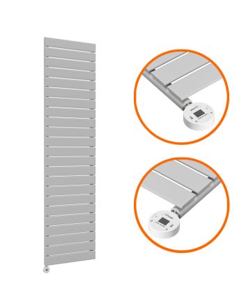 1610 x 400mm Electric Feather Grey Single Flat Panel Vertical Radiator