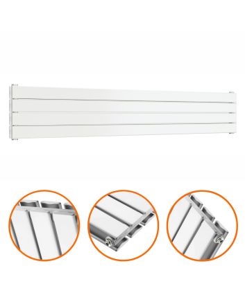 280mm x 1600mm White Double Flat Panel Horizontal / Landscape Radiator