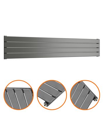 280mm x 1600mm Anthracite Single Flat Panel Horizontal / Landscape Radiator
