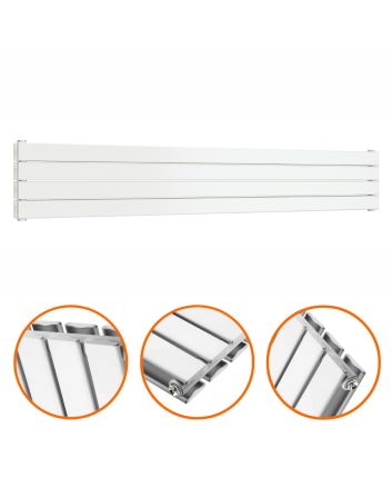 280mm x 1780mm White Double Flat Panel Horizontal / Landscape Radiator