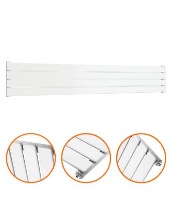 280mm x 1780mm White Single Flat Panel Horizontal / Landscape Radiator