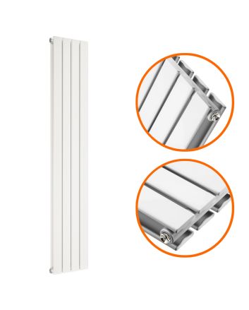 1600 x 280mm White Double Flat Panel Vertical Radiator 
