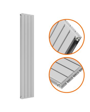 1780 x 280mm Feather Grey Double Flat Panel Vertical Radiator