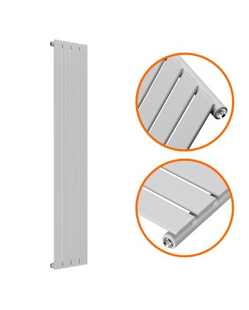 1780 x 280mm Feather Grey Single Flat Panel Vertical Radiator