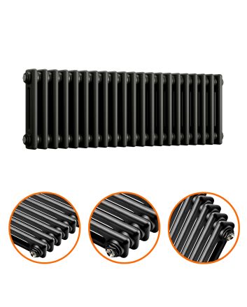 300 x 1013mm Black Horizontal Traditional 2 Column Radiator