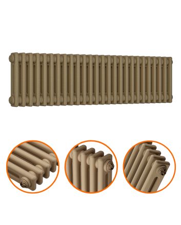 300 x 1193mm Antique Brass Horizontal Traditional 2 Column Radiator