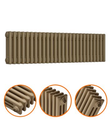 300 x 1193mm Antique Brass Horizontal Traditional 3 Column Radiator