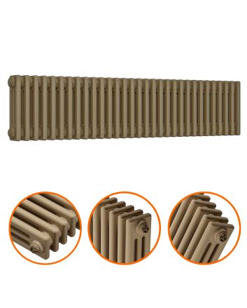 300 x 1508mm Antique Brass Horizontal Traditional 3 Column Radiator