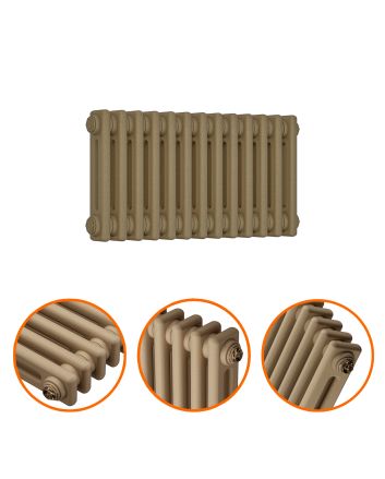 300 x 608mm Antique Brass Horizontal Traditional 2 Column Radiator