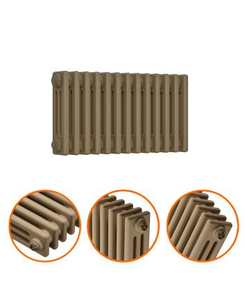 300 x 608mm Antique Brass Horizontal Traditional 3 Column Radiator