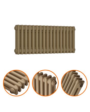 300 x 788mm Antique Brass Horizontal Traditional 2 Column Radiator