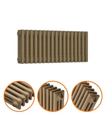 300 x 788mm Antique Brass Horizontal Traditional 3 Column Radiator