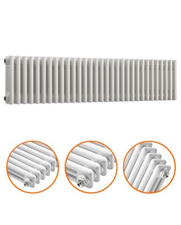 300 x 1508mm White Horizontal Traditional 3 Column Radiator