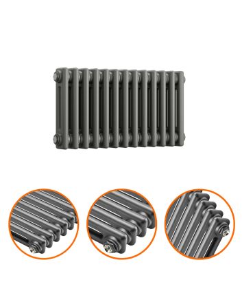 300 x 608mm Anthracite Horizontal Traditional 2 Column Radiator