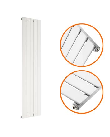 1780 x 350mm White Single Flat Panel Vertical Radiator 