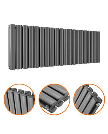 400 x 1180mm Anthracite Double Oval Tube Horizontal Radiator 