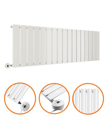 400 x 1190mm Electric White Single Flat Panel Horizontal Radiator