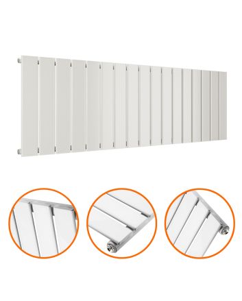 400 x 1190mm White Single Flat Panel Horizontal Radiator 