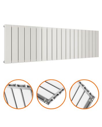 400 x 1400mm White Double Flat Panel Horizontal Radiator 