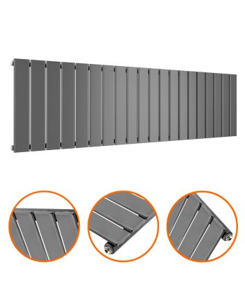 400 x 1400mm Anthracite Single Flat Panel Horizontal Radiator 