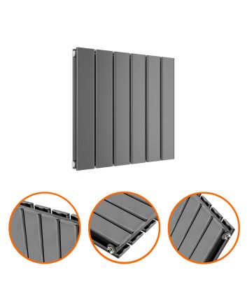 400 x 420mm Anthracite Double Flat Panel Horizontal Radiator