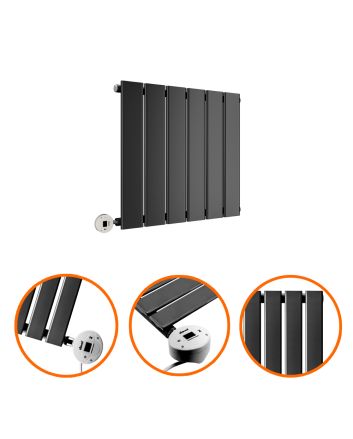 400 x 420mm Electric Black Single Flat Panel Horizontal Radiator