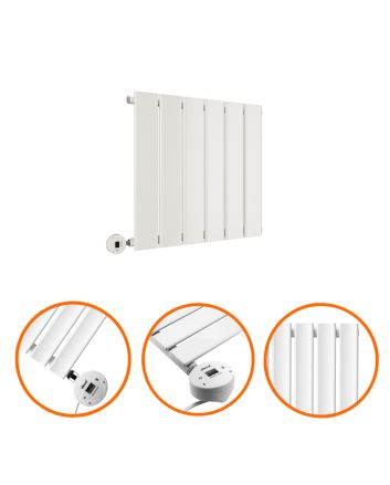 400 x 420mm Electric White Single Flat Panel Horizontal Radiator