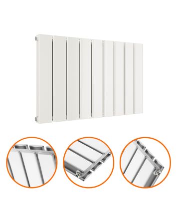 400 x 630mm White Double Flat Panel Horizontal Radiator