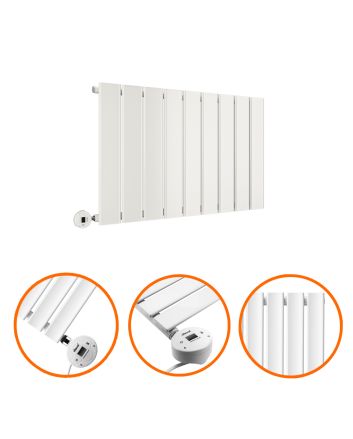 400 x 630mm Electric White Single Flat Panel Horizontal Radiator