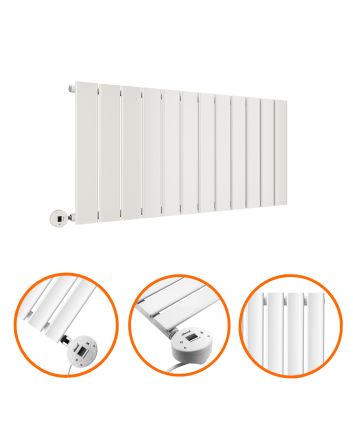 400 x 840mm Electric White Single Flat Panel Horizontal Radiator