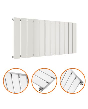 400 x 840mm White Single Flat Panel Horizontal Radiator 
