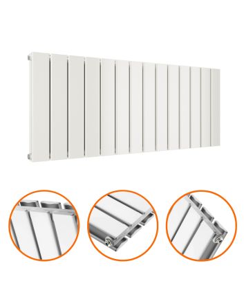 400 x 980mm White Double Flat Panel Horizontal Radiator 