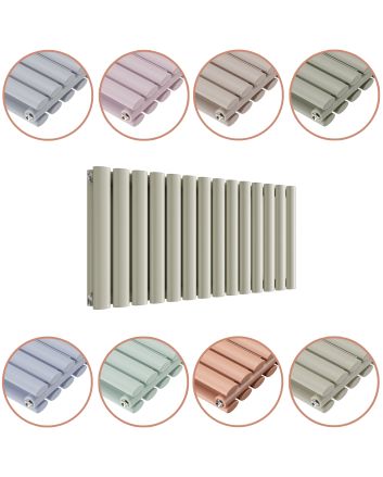 400 x 834mm 'Pick A Pastel' Double Oval Tube Horizontal Radiator