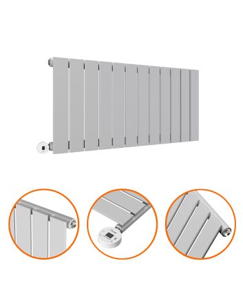 400 x 840mm Electric Feather Grey Single Flat Panel Horizontal Radiator