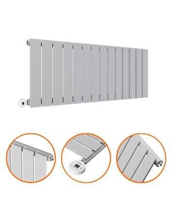 400 x 980mm Electric Feather Grey Single Flat Panel Horizontal Radiator