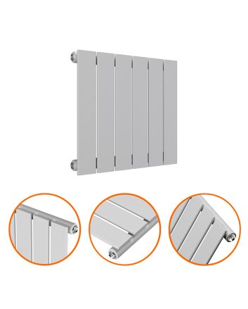 400 x 420mm Feather Grey Single Flat Panel Horizontal Radiator