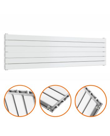 420mm x 1600mm White Double Flat Panel Horizontal / Landscape Radiator