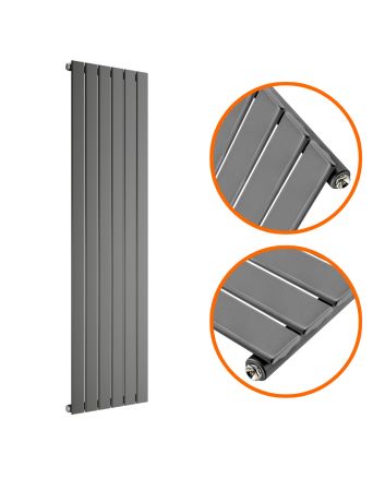 1780 x 420mm Anthracite Single Flat Panel Vertical Radiator 