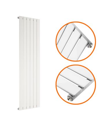 1780 x 420mm White Single Flat Panel Vertical Radiator 