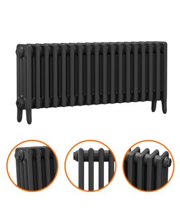 460 x 1130mm Black Traditional 4 Column Cast Iron Radiator