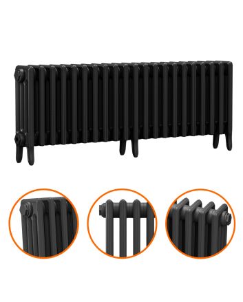 460 x 1310mm Black Traditional 4 Column Cast Iron Radiator