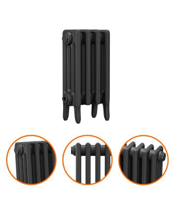 460 x 290mm Black Traditional 4 Column Cast Iron Radiator