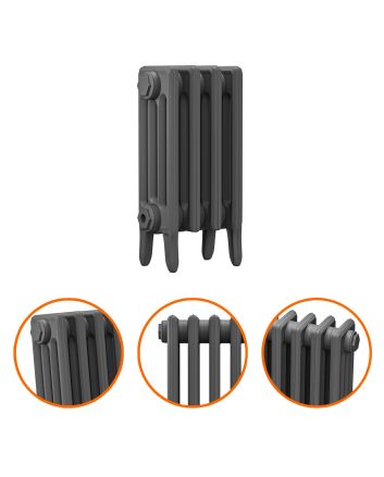 460 x 290mm Grey Traditional 4 Column Cast Iron Radiator