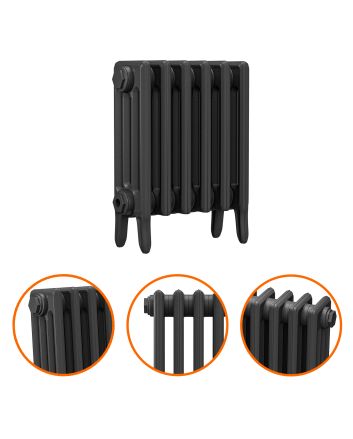 460 x 410mm Black Traditional 4 Column Cast Iron Radiator