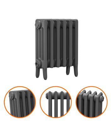 460 x 410mm Grey Traditional 4 Column Cast Iron Radiator
