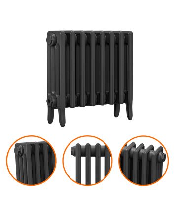 460 x 530mm Black Traditional 4 Column Cast Iron Radiator