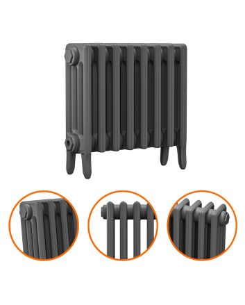 460 x 530mm Grey Traditional 4 Column Cast Iron Radiator