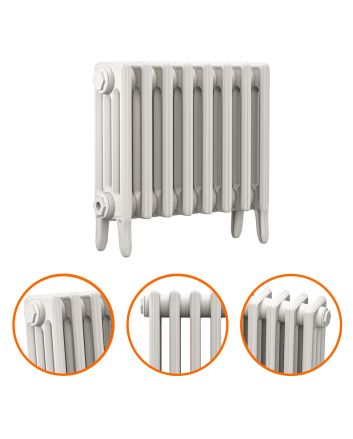 460 x 530mm White Traditional 4 Column Cast Iron Radiator
